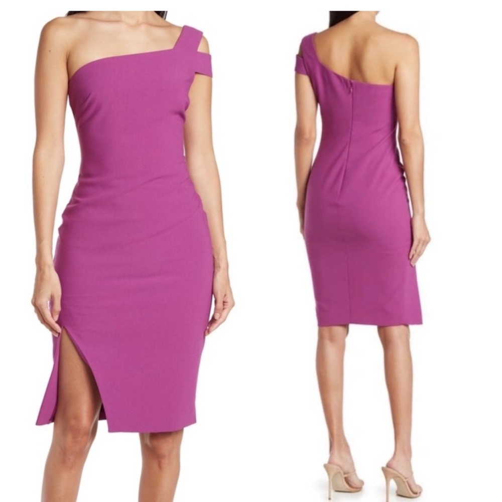 NWOT - Dark Purple One Shoulder Dress by LIKELY SIZE 6